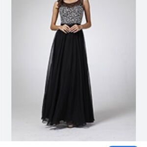 Cinderella Black and Silver Maxi Dress